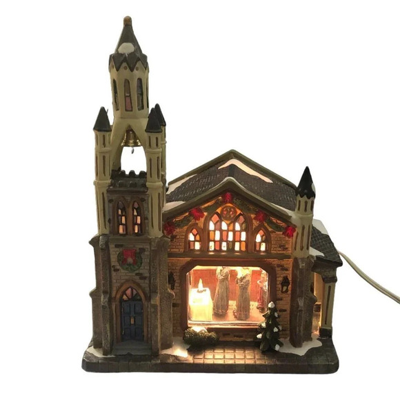 Vintage Norman Rockwell Collection "Freedom to Worship" Porcelain Lighted Church - Picture 5 of 9